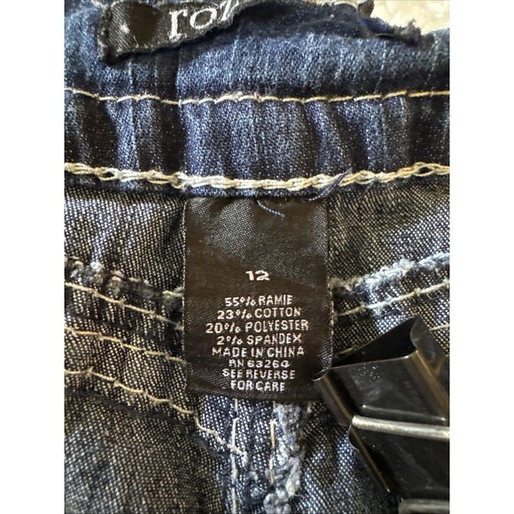 Roz & Ali Women's Mid Rise Carpi Jeans Size 12 Stretch Med Wash Blue - Picture 7 of 9